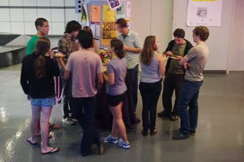Students mingle at the reception following the lecture - image source: PAOC