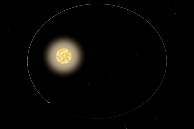 For the first time, astronomers have observed a star pulsing in response to its orbiting planet. The star, HAT-P-2, pictured, is one of the most massive exoplanets known today. The planet, named HAT-P-2b, tracks its star in a highly eccentric orbit, flying extremely close to and around the star, then hurtling far out before eventually circling back around. (Image: courtesy of NASA, edited by MIT News)