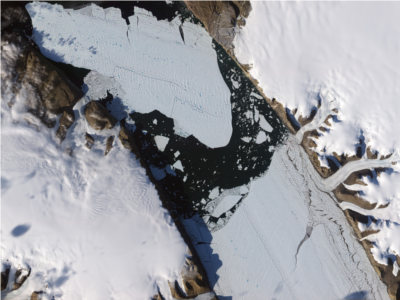 Petermann Glacier, Northwest Greenland, August 16, 2010, from NASA's EO-1 satellite
